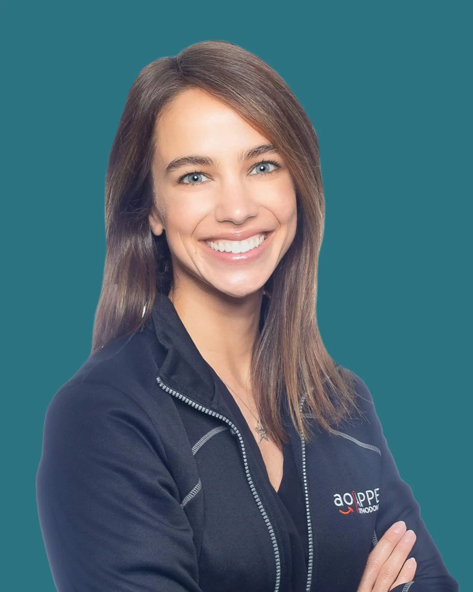 Smiling Doctor on Teal Background