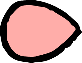 Abstract pink shape with bold outline
